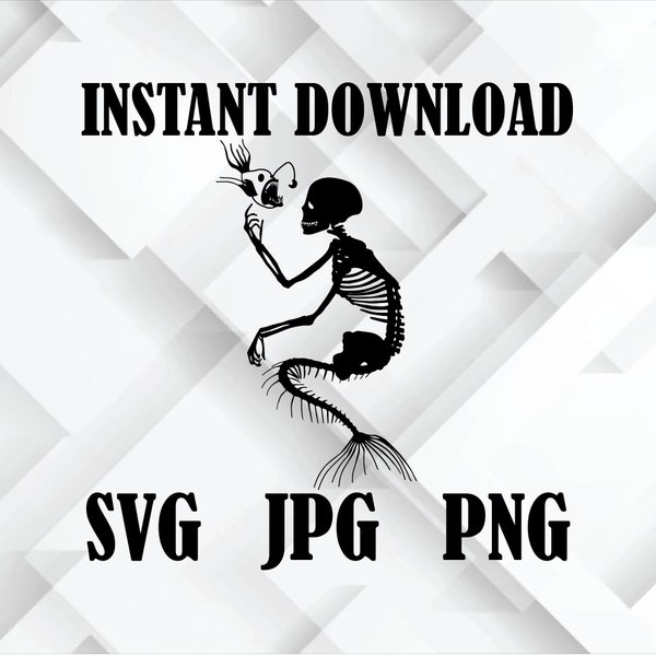 Instant Download, png, SVG DOWNLOAD -- Mermaid svg, mermaid Skeleton, Skeleton svg, pngpng, instant download