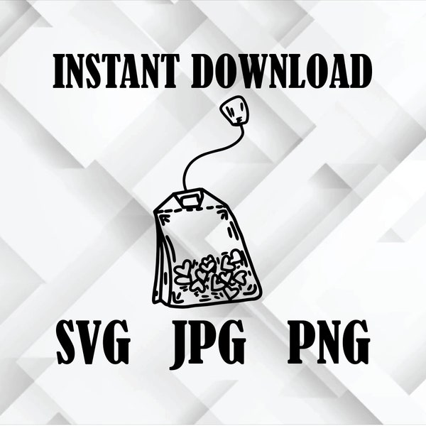 Instant Download, png, SVG DOWNLOAD -- Teabag, Tea Lover