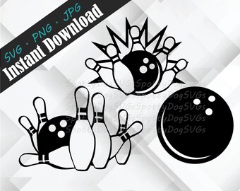 Téléchargement instantané, png, SVG DOWNLOAD -- Sports, Bowling, Personnalisé, Bowler