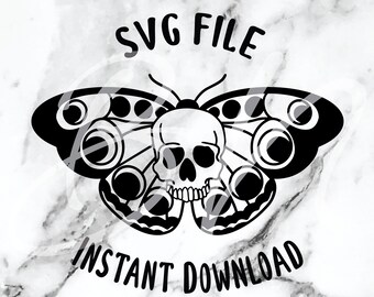 Téléchargement instantané, png, SVG DOWNLOAD -- Skull Butterflypng, téléchargement instantané