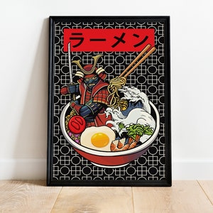 Japanese Ramen Samurai Vintage Exhibition Poster Art Print