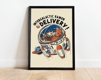 Intergaláctico Ramen - Vintage Exposição Japonesa Poster Art Print Ideal House Warming Gift Para Primeira Casa