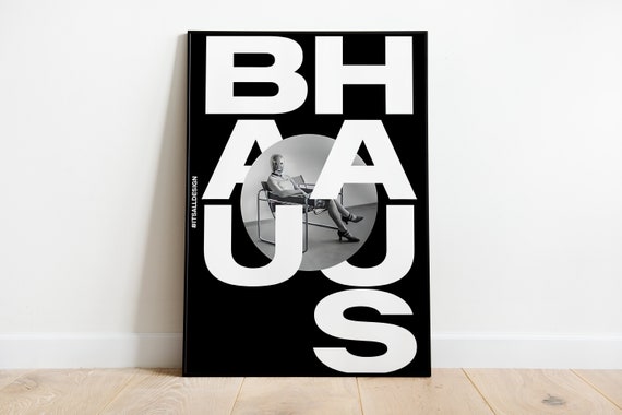 Bauhaus Print, Bauhaus Wall art, Bauhaus Poster, Minimal Wall Art, Minimal Poster, Black & White Print, Minimal Print, Dorm Room Poster