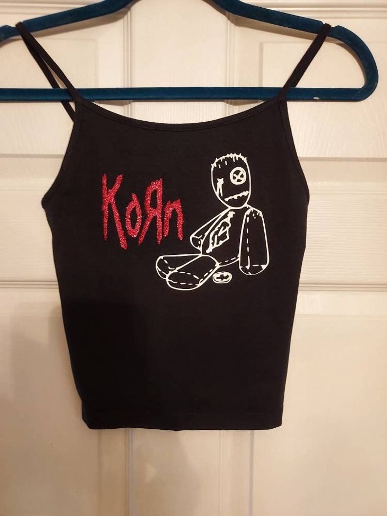 Korn Crop Top Red Glitter Vinyl Issues Doll Korn Shirt Korn - Etsy