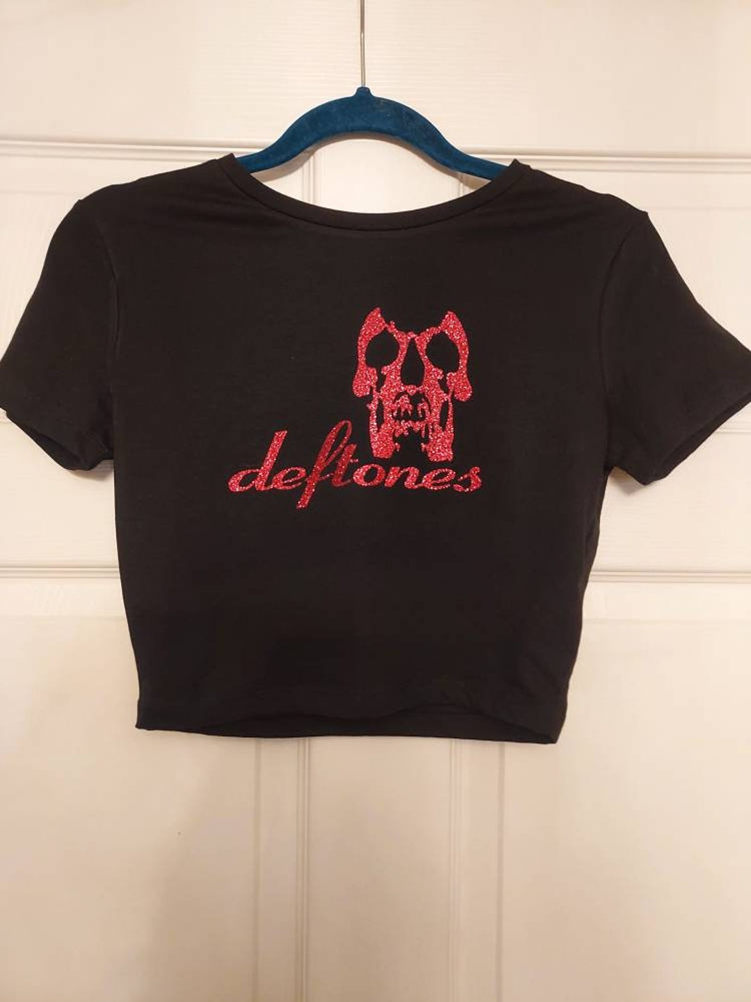 Deftones Crop Top Deftones Baby Tee Deftones Shirt Red Glitter - Etsy