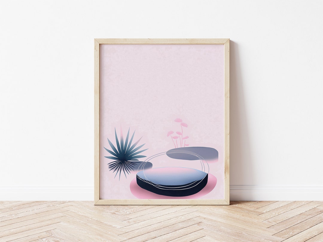 Pink & Blue Print, Abstract Shapes Instant Art, Downloadable, Print - Etsy