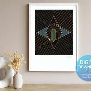 Art Deco. The Signature Collection. Downloadable print file. Original stylish design looks great on any room or office wall.