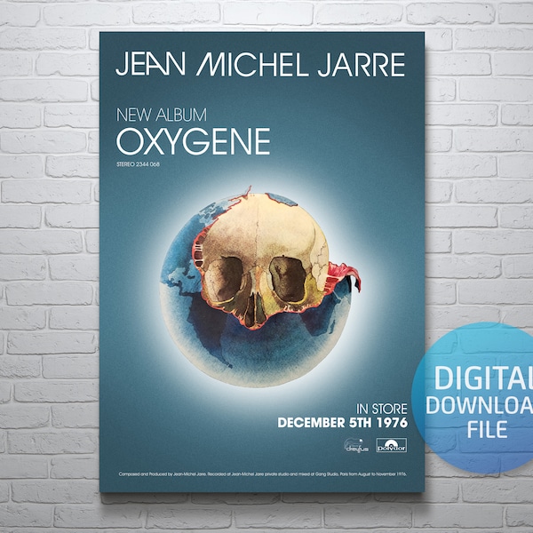 Jean-Michel Jarre Plakat zum Gedenken an die Veröffentlichung von Oxygene im Jahr 1976