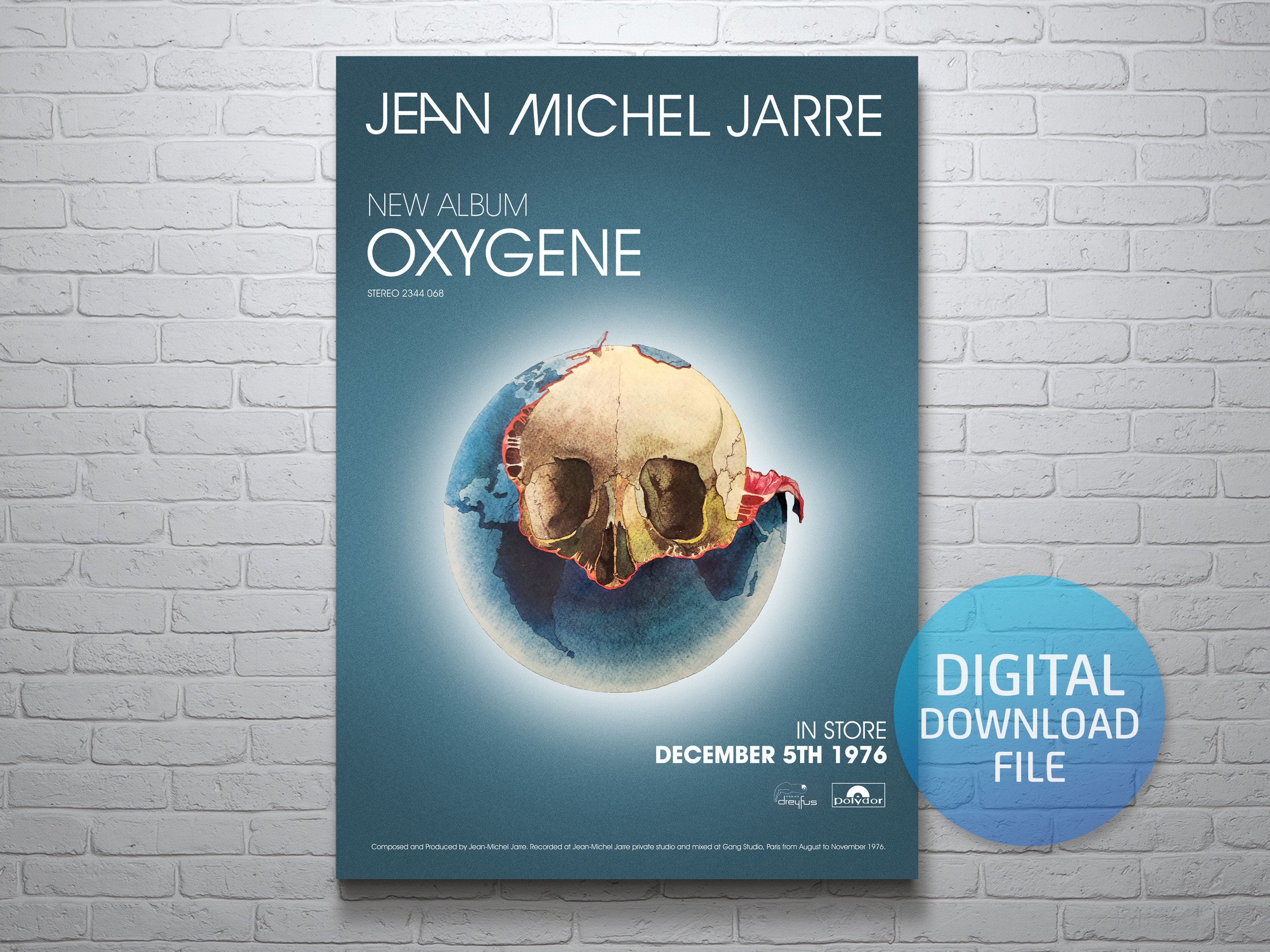 Jean-michel Jarre Poster Commemorating the Release of Oxygene in 1976