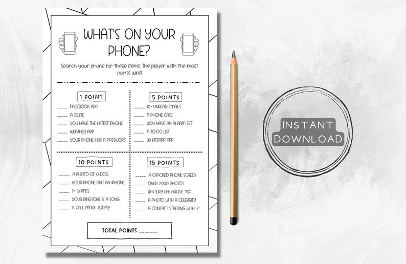 ICEBREAKER PRINTABLE What's on Your Phone Game Party Etsy Australia