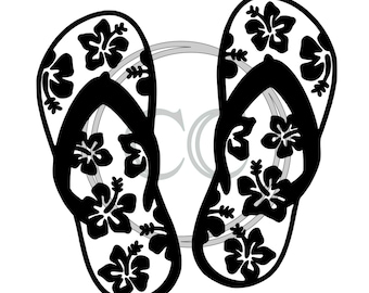Hibiscus Flip Flops SVG