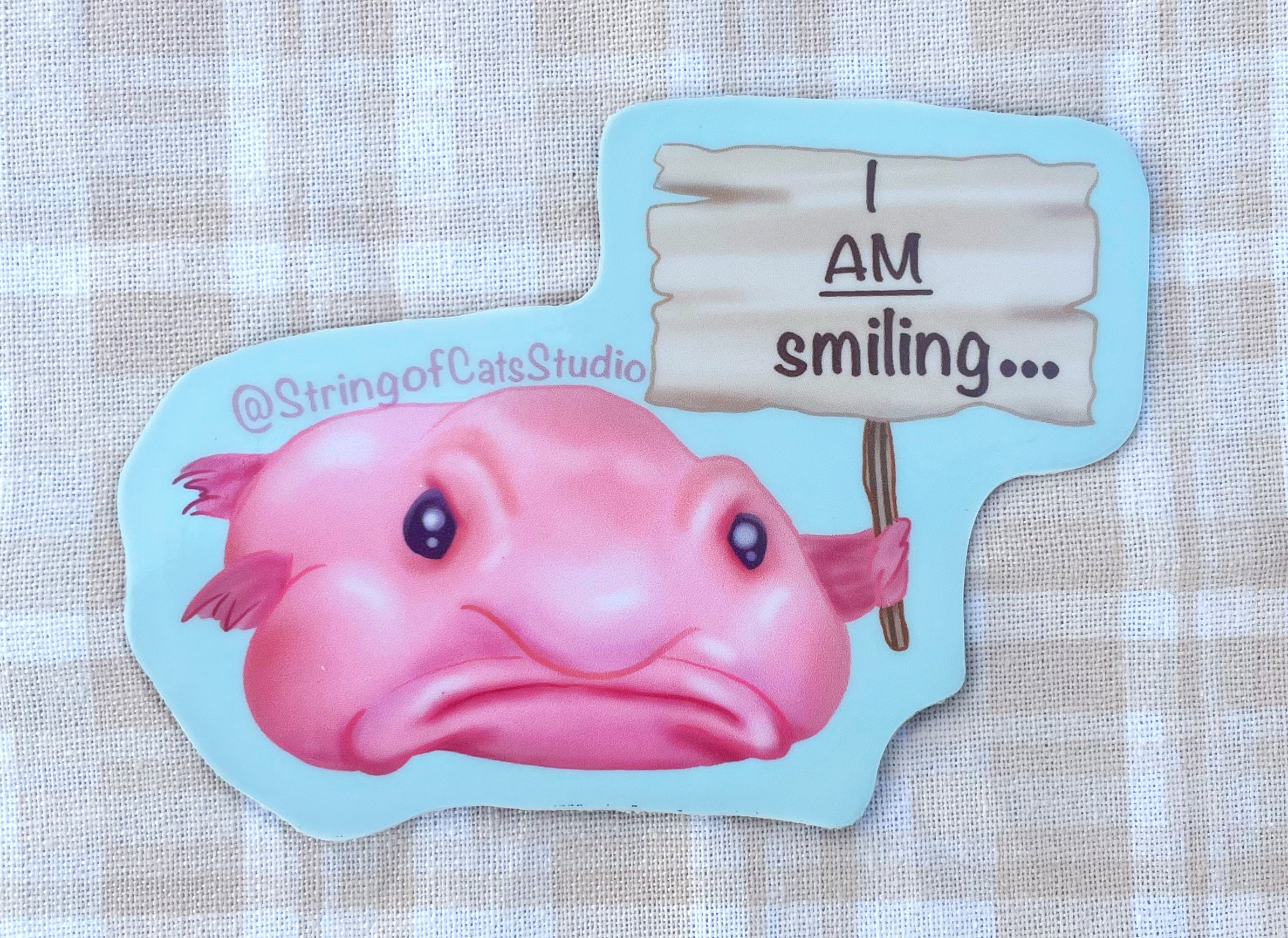 Blobfish costume - ugly blob fish face - Funny' Sticker, fish blob face