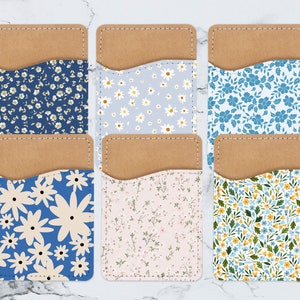 Lindos diseños de flores florales para billetera de teléfono, titular de tarjeta de teléfono, billetera de teléfono, titular de tarjeta de crédito, titular de tarjeta de teléfono adhesivo