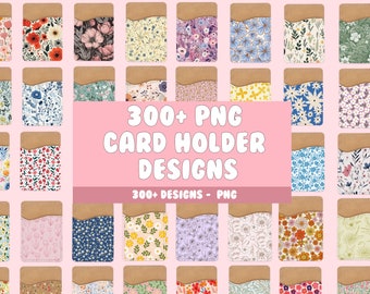 300+ Floral Card Holder PNG Bundle, Sublimation Files, Credit Card Phone Holder, Phone Accessories, Digital Instant Download