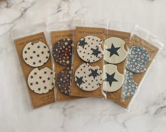 Cute Star Theme Car Coasters, Set of 2, Cute Aesthetic Car Coasters, New Car Gift, Gifts for Her