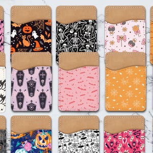 Lindos diseños de Halloween para billetera de teléfono, titular de tarjeta de teléfono, billetera de teléfono, titular de tarjeta de crédito, titular de tarjeta de crédito, titular de tarjeta de teléfono