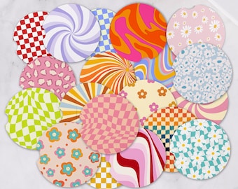Retro Style Coasters, Set of 2, Cute Aesthetic Car Coasters, New Car Gift, Gifts for Her