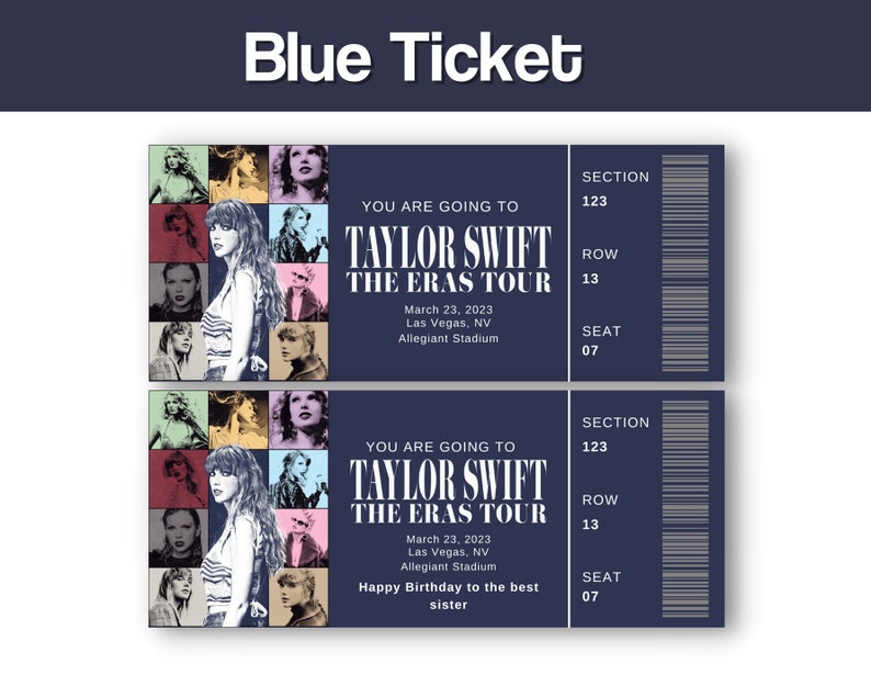 Taylor Swift the Eras Tour Printable Customized Ticket for Etsy Australia