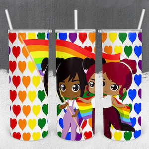 LGBT 20 oz Skinny Tumbler Sublimação Wrap Pride Flag Equality Herts Png Sublimation Design Digital Download