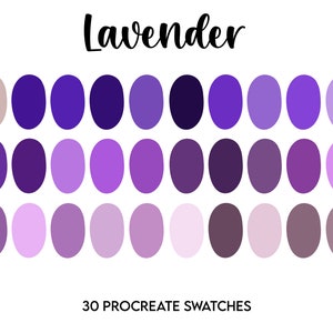 Lavender Purple Procreate Palette // Swatches // muted color palette // ipad colours // lilac