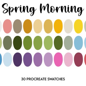 Spring Morning Procreate Palette // Swatches // color palette // ipad colours // bright blue green pink purple red