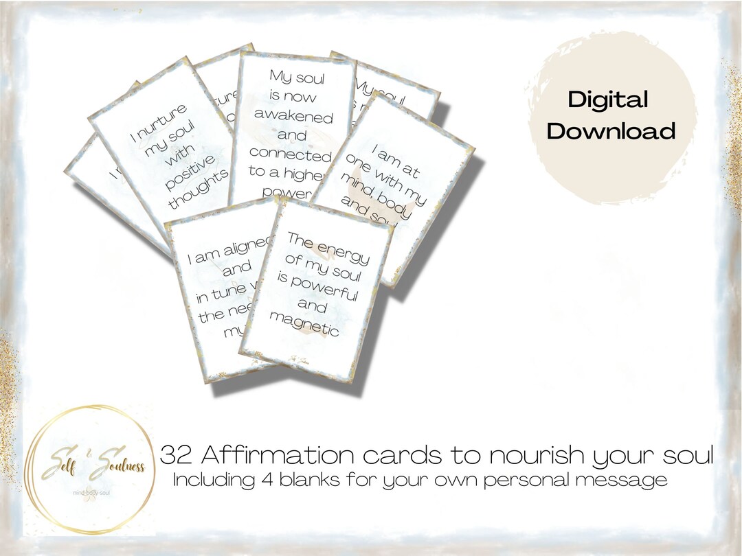 Digital Affirmation Cards for the Soul - Etsy