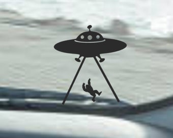 UFO with bigfoot decal - windshield Easter egg