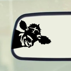 Peeking Cow Decal for phone, mirror, ect