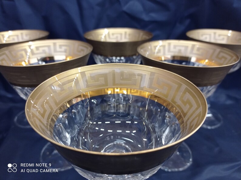 Czech Decorative Glass Champagne Glasses 15cm Decorative Etsy