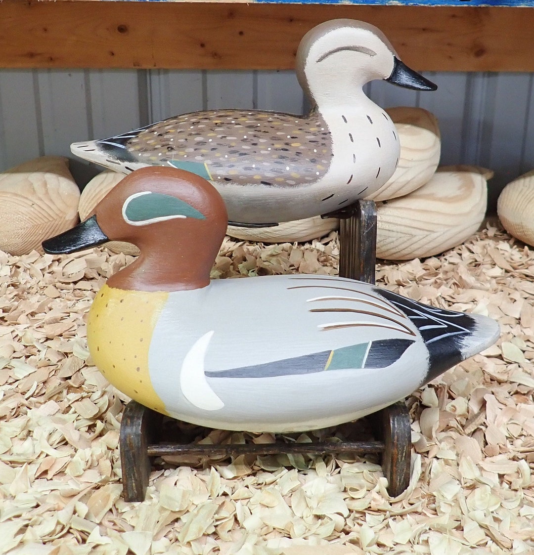 Chesapeake Bay Green Winged Teal Pair Decoys Etsy