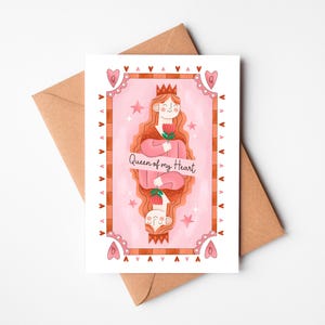 Queen of my heart | A5 Valentine's Day card | Cute & funny gift