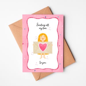 Sending all my love to you | Girl | A5 Valentine's Day card | Funny gift