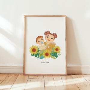 Retrato familiar personalizado | Retrato de pareja | Regalo de San Valentín | Retrato hecho a mano a partir de una foto