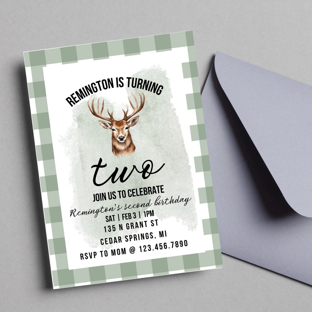 Editable Deer Birthday, Hunting Birthday, Any Age Boy Birthday, Girl ...
