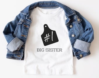 Number #1 Big Sister Short Sleeve Shirt, Sibling Announcement Shirt, Baby Announcement, Farm Announcemet
