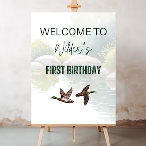 Editable Duck Welcome Sign, Duck Birthday Party, First Birthday