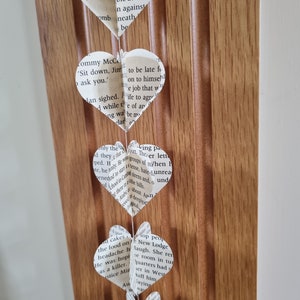 Vintage Book Page Heart Garland: 3D Recycled Paper Decoration