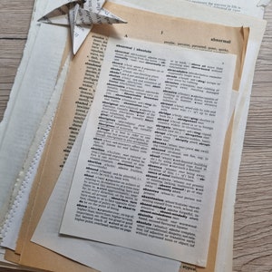 Paquete de 50 páginas de diccionarios antiguos para álbumes de recortes / diarios basura / libros efímeros