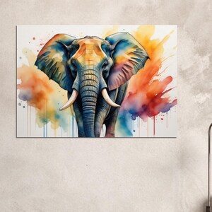 Impresión de decoración del hogar de acuarela de alta calidad de elefante, arte de pared premium de África, regalo de póster de animales de Safari, póster de guardería infantil, etsyshop