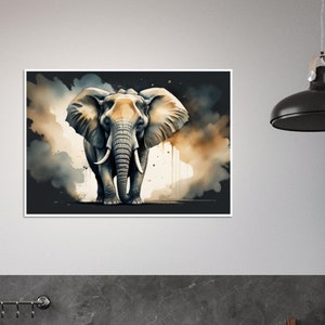 Impresión de decoración del hogar de acuarela premium de elefante, arte de pared premium de África, regalo de póster de animales de safari, póster de guardería infantil, etsyshop