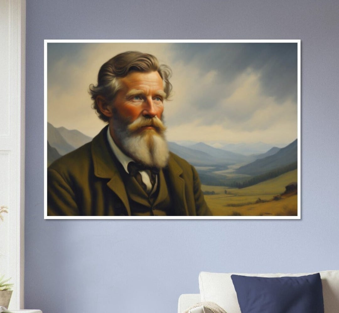 John Muir Stunning Painted Landscape Home Décor Print, John Muir ...