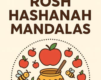 Rosh Hashanah Mandala Coloring Pages for Kids | Jewish Holiday Activity | Apple & Honey Coloring Sheets | Digital Download