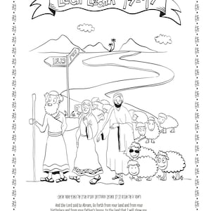 Lech Lecha: Parsha Coloring Page | Adult Coloring Page | Kid Coloring Page | Digital Download | Books of the Bible Coloring Page | Printable