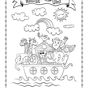 Noah Parsha Coloring Page | Adult Coloring Page | Kid Coloring Page | Digital Download | Books of the Bible Coloring Page | Jewish Acitivity