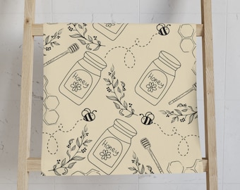 Honey Bee Pattern | Kitchen Hand Towel | Housewarming Gift | Rosh Hashana Gift | Rustic  Hand Towel | Jewish Holiday | Jewish Home Gift