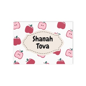 Digital Download Set of Five Rosh HaShana Cards with Red and Pink Apples