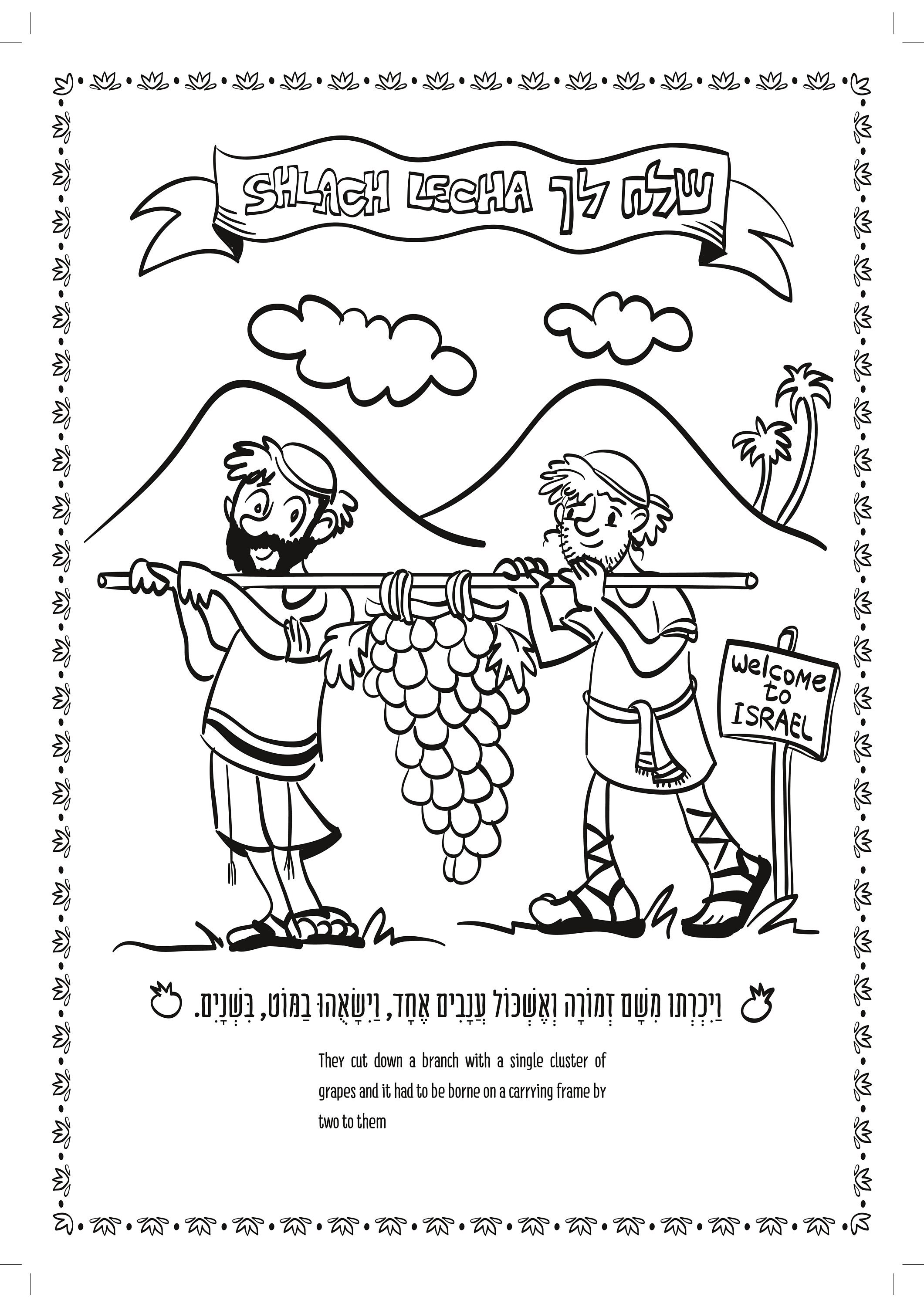 Shlach Lecha Parsha Coloring Page Coloring Book Page for Adults Digital Download Books of