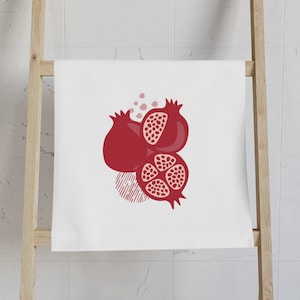 Pomegranate Kitchen Hand Towel | Rosh Hashanah Holiday Towel | Jewish Hostess Gift | Netilat Yadayim Towel | Modern Judaica Home Décor