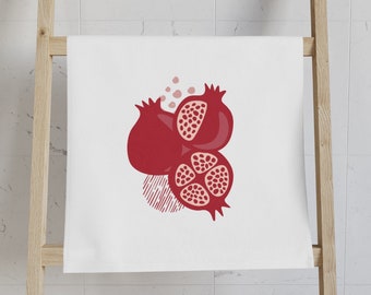 Pomegranate Kitchen Hand Towel | Rosh Hashanah Holiday Towel | Jewish Hostess Gift | Netilat Yadayim Towel | Modern Judaica Home Décor