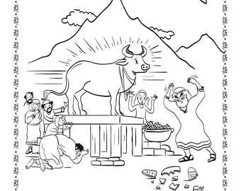 Ki Tisa: Parsha Coloring Pages | Coloring Book Pages For Adults | Digital Download | Books Of The Bible Coloring Page | Unique Coloring Page